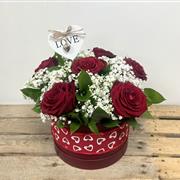 6 Red Rose Hat Box 