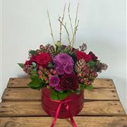 Crimson Christmas Hat Box 