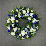 Blue and White Wreath